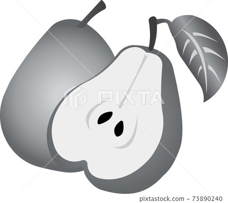 Green pear. Vector illustration isolated on white background. Green pear. Vector illustration isolated on white background. 73890240