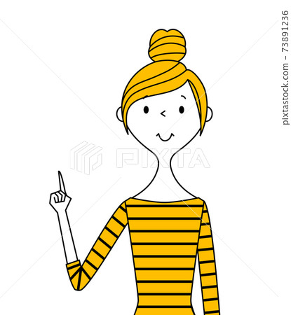 A young woman's mama finger 73891236