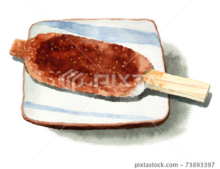 Analog watercolor Gohei mochi 73893397