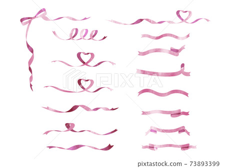 Watercolor-style ribbon material set Pink Watercolor-style ribbon material set Pink 73893399