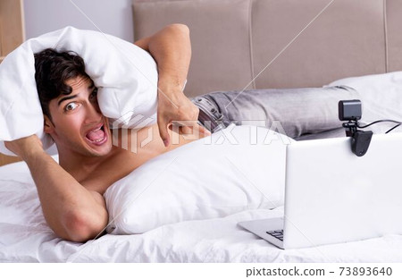 Young sexy man in online dating concept 73893640