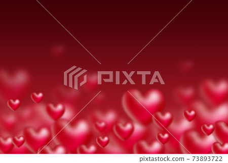 Valentine's material Large, medium and small heart-shaped bubbles spring up from below Red There are other colors 73893722