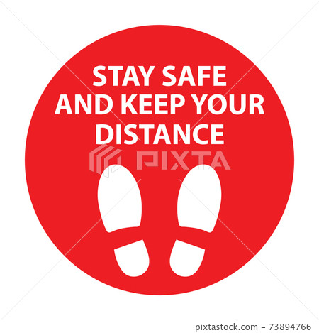 Social distancing, Please Stand Here, Keep Your Distance Floor Sticker for stores and supermarkets to help reduce the spread of covid-19 coronavirus. 73894766