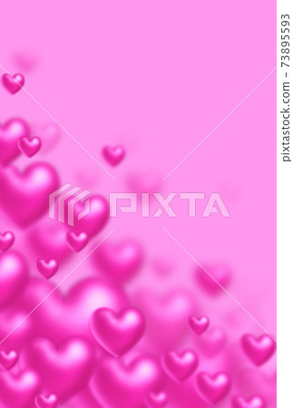情人節背景材料從左下方的對角線升起的大，小粉紅三維心的圖像垂直其他可用的顏色 73895593