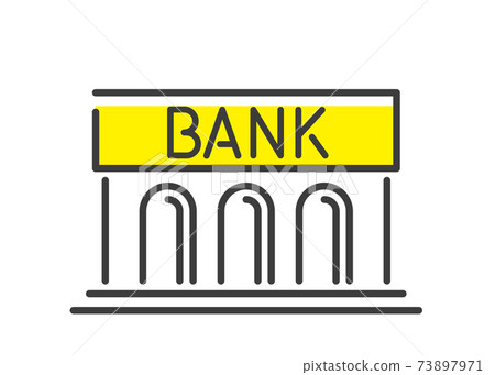 Vector Illustration Material: Bank Building, Icon, Simple 73897971