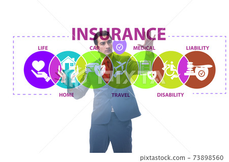 Concept of various types of insurance 73898560