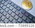 Bitcoin and keyboard 73899126