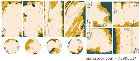 Social media stories, posts, highlights templates with copy space for text. Set of creative abstract background in minimal style with place for text. Design backgrounds for social media banner. 73900114