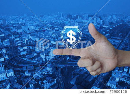 Business money insurance and protection concept Business money insurance and protection concept 73900126