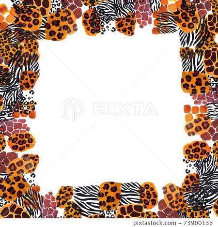 Animal frame. Abstract border on white background 73900136
