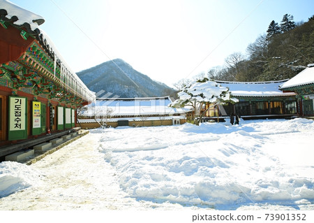 白雪皚皚的風景冬景白楊寺 白雪皚皚的風景冬景白楊寺 73901352
