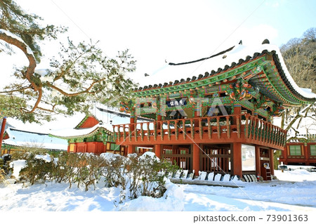 Snowy landscape, winter landscape, Baekyangsa Temple Snowy landscape, winter landscape, Baekyangsa Temple 73901363