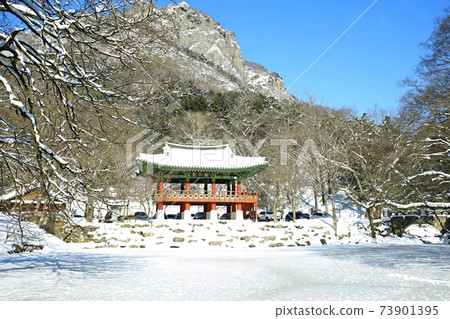 Snowy landscape, winter landscape, Baekyangsa Temple Snowy landscape, winter landscape, Baekyangsa Temple 73901395