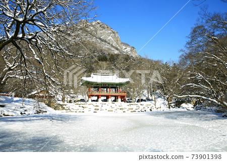 Snowy landscape, winter landscape, Baekyangsa Temple 73901398