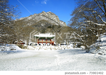 Snowy landscape, winter landscape, Baekyangsa Temple 73901402