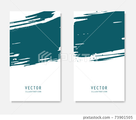 Abstract ink brush banners set with grunge effect Abstract ink brush banners set with grunge effect 73901505