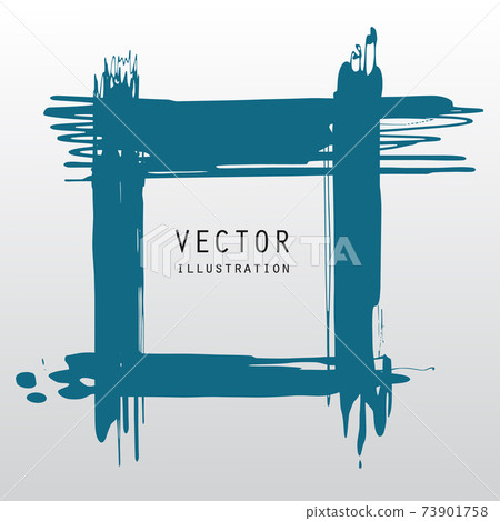 vector splats splashes and blobs of blue ink paint in different shapes drips 73901758