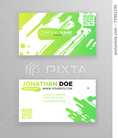 Creative color business card templates with minimalistic design. Abstract ink brush strokes. Creative color business card templates with minimalistic design. Abstract ink brush strokes. 73902295