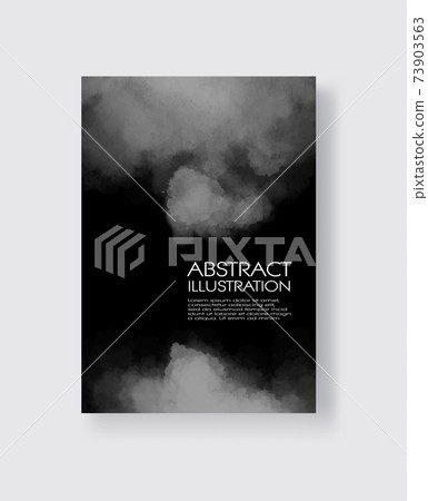 black ink brush stroke banner on white background. 73903563