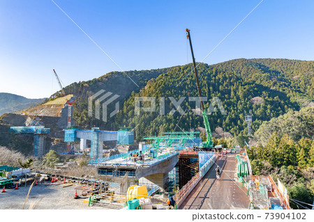 Izu Jukan Expressway Kawazu Shimoda Road ramp bridge PC upper construction Izu Jukan Expressway Kawazu Shimoda Road ramp bridge PC upper construction 73904102