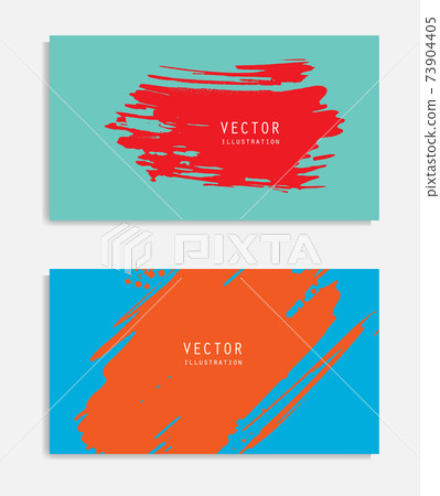 Abstract ink brush banners set with grunge effect Abstract ink brush banners set with grunge effect 73904405