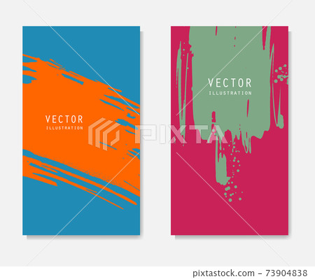 Abstract ink brush banners set with grunge effect 73904838