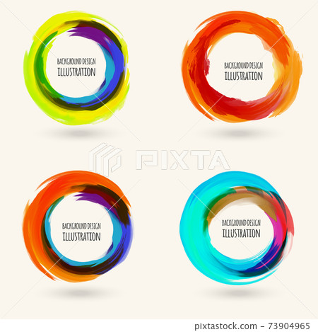 Watercolor circle texture. Vector circle elements Watercolor circle texture. Vector circle elements 73904965