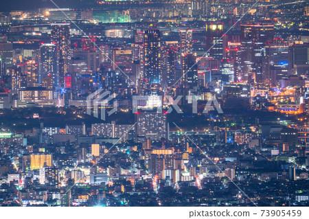 《Osaka Prefecture》 Night view and panoramic view of central Osaka 73905459