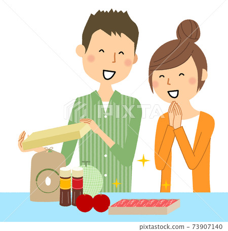 故鄉納稅禮物，快樂的年輕夫婦 73907140