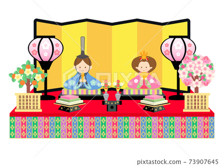 Hina doll prince decoration illustration Hina doll prince decoration illustration 73907645