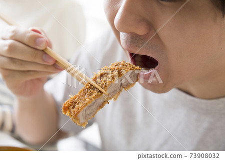 Eating appetite young people eating meat 73908032