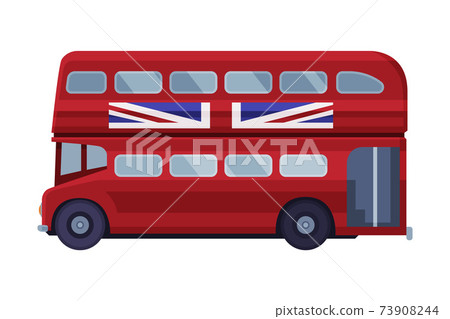 Red Double Deck Bus as Travel and Tourism Symbol Vector Illustration 73908244