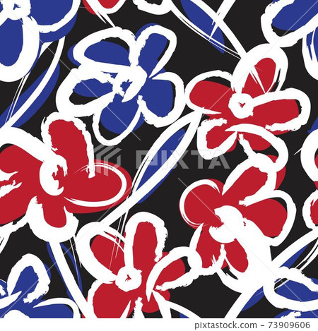 Floral brush strokes seamless pattern background for fashion prints, graphics, backgrounds and crafts Floral brush strokes seamless pattern background for fashion prints, graphics, backgrounds and crafts 73909606