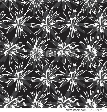 Floral Brush strokes Seamless Pattern Background - Stock Illustration ...