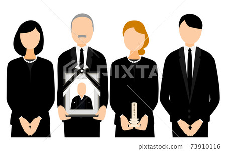 A bereaved family who has a mortuary tablet and a mortuary tablet 73910116