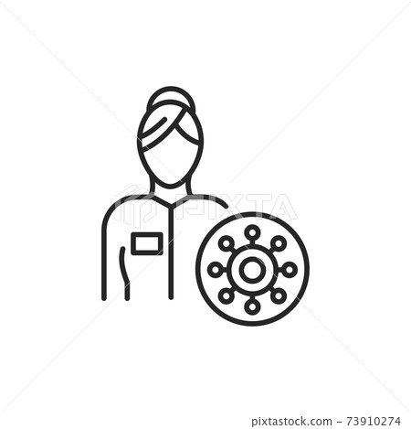 Virologist color line icon. Subject matter expert. Virologist color line icon. Subject matter expert. 73910274
