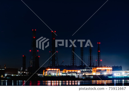 Night view factory Night view factory 73911667