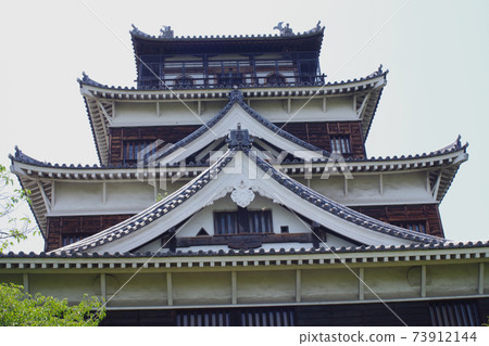 View of Hiroshima Castle castle tower View of Hiroshima Castle castle tower 73912144