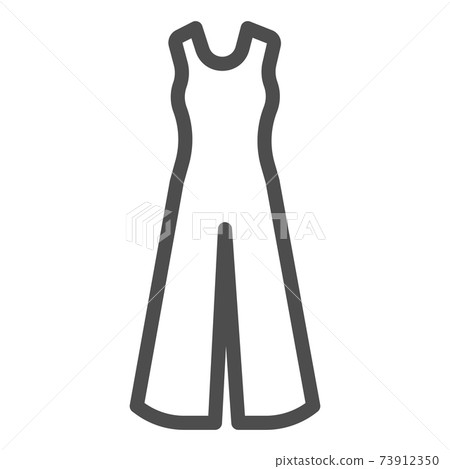Women overall line icon, Summer clothes... - Stock Illustration ...