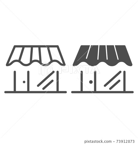 Shop facade line and solid icon, Bakery concept, Baking shop building sign on white background, Bread store icon in outline style for mobile concept and web design. Vector graphics. Shop facade line and solid icon, Bakery concept, Baking shop building sign on white background, Bread store icon in outline style for mobile concept and web design. Vector graphics. 73912873