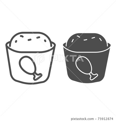 Meat muffin line and solid icon, bakery concept, cupcake with chicken sign on white background, fast food muffin icon in outline style for mobile concept and web design. Vector graphics. Meat muffin line and solid icon, bakery concept, cupcake with chicken sign on white background, fast food muffin icon in outline style for mobile concept and web design. Vector graphics. 73912874