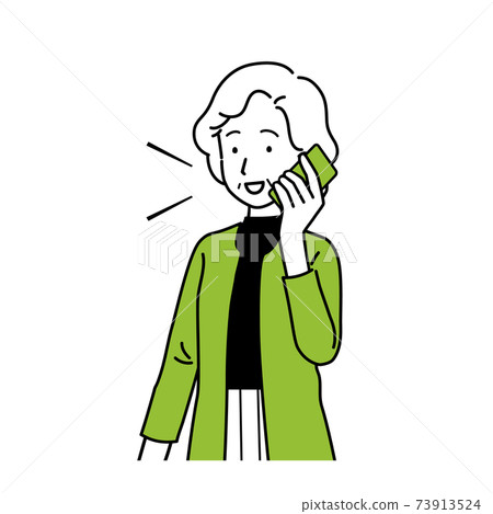 Senior calling on a smartphone Senior calling on a smartphone 73913524