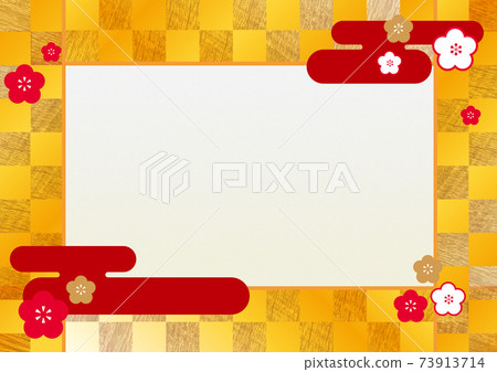 現代流行日式格仔金箔圓形框架 73913714