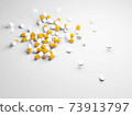 A lot of scattered medicines and supplements stock photos 73913797