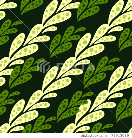 Seamless botanic nature pattern with green and... - Stock Illustration ...