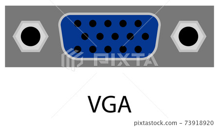 VGA connector for a monitor, peripheral devices on a transparent background VGA connector for a monitor, peripheral devices on a transparent background 73918920