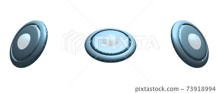 Isometry Flying saucer, alien spacecraft in three angles. Isolated vector on white background Isometry Flying saucer, alien spacecraft in three angles. Isolated vector on white background 73918994