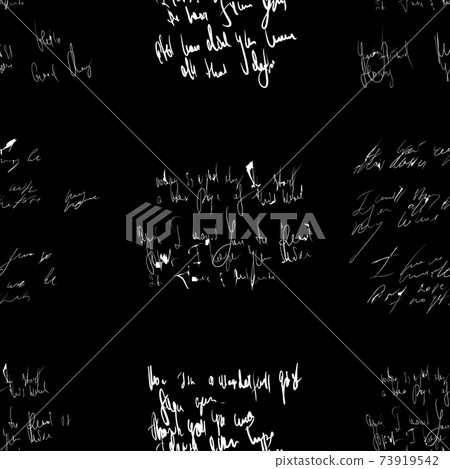 Seamless vector pattern. White text on a black...-插圖素材 [73919542] - PIXTA圖庫