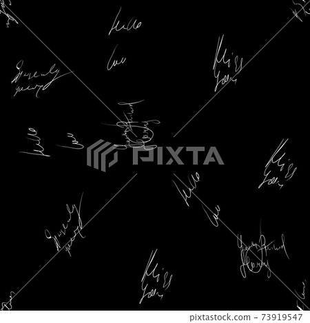 Seamless vector pattern. White text on a black background. Seamless vector pattern. White text on a black background. 73919547