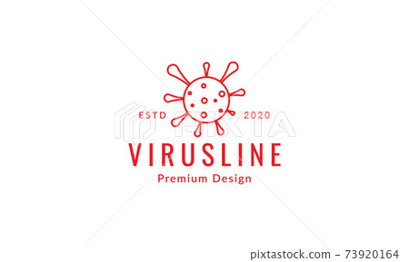 corona virus line simple logo symbol icon vector graphic design illustration 73920164
